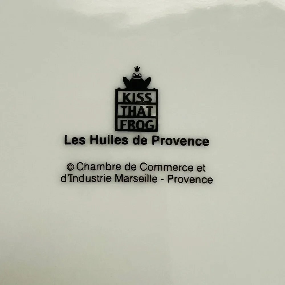KISS THAT FROG Huiles de Provence Teissier Frères Oil Label Salad Dessert Plate